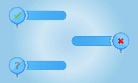 Set of pointers, ribbons or buttons on colored background Stock Illustration