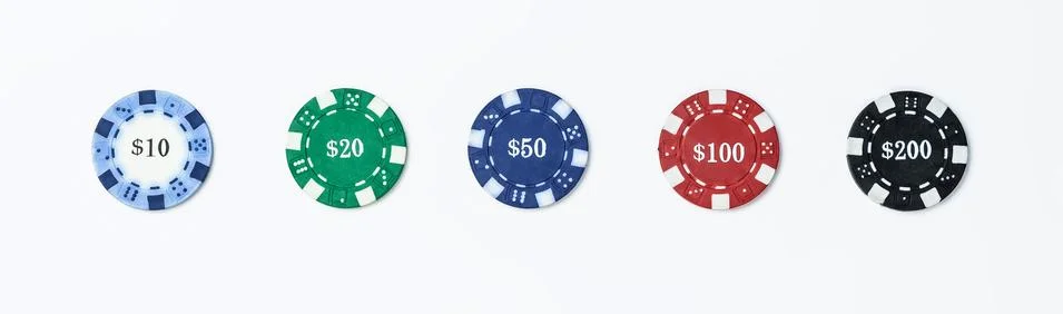 Set of poker chips isolate Foto stock
