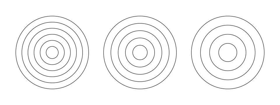Set of polar grids concentric circles. Stock Illustration