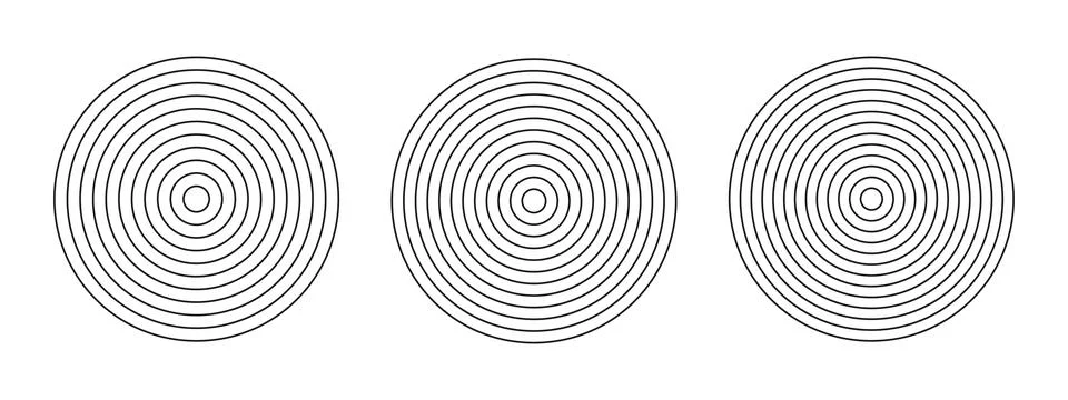 Set of polar grids concentric circles. Wheel of life or habits tracker. Stock Illustration