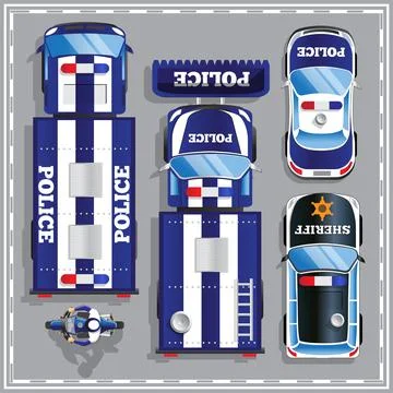A set of police cars. Stock Illustration