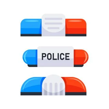 Set of police flasher representing different emergency vehicle lights with blue 스톡 일러스트