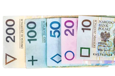 Set of polish banknotes Stock Photos