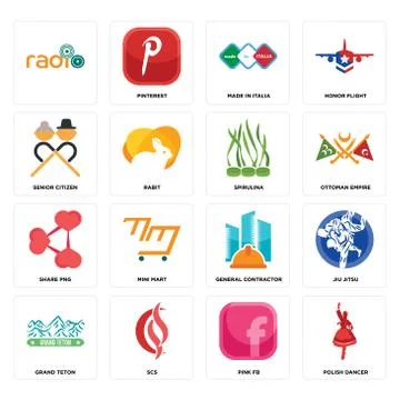 Set of polish dancer, pink fb, grand teton, general contractor, share png, sp 無料イラスト素材