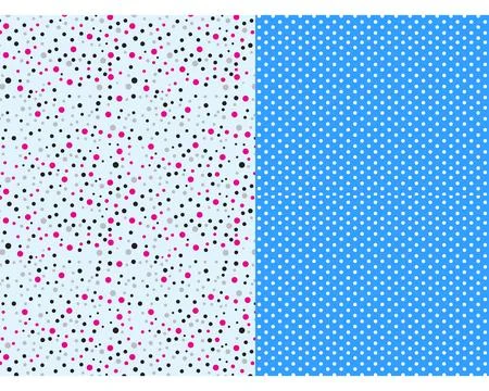 Set of Polka dot pattern vector seamless background 库存插图