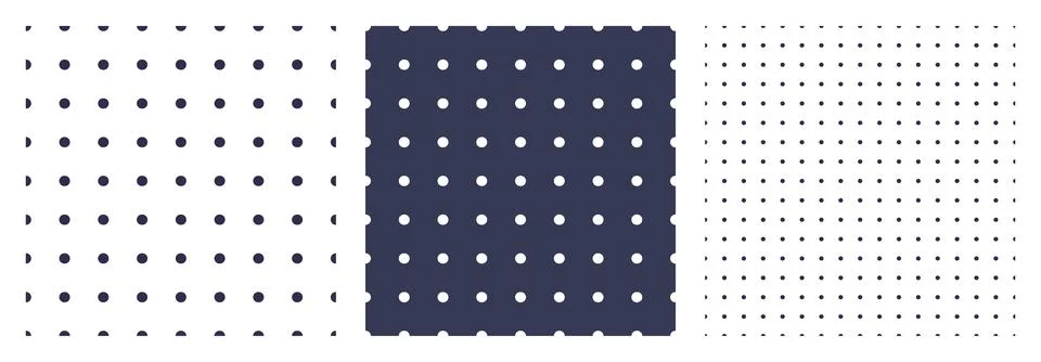 Set of polka dots or bullet journal texture. Seamless monochrome pattern. Dot Stock Illustration