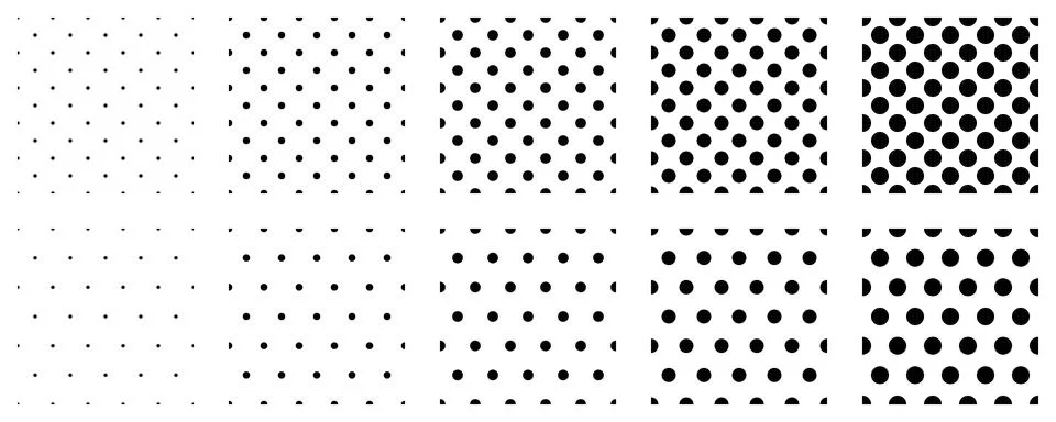 Set polka dots seamless vector pattern. Simple background for web or print... Stock Illustration