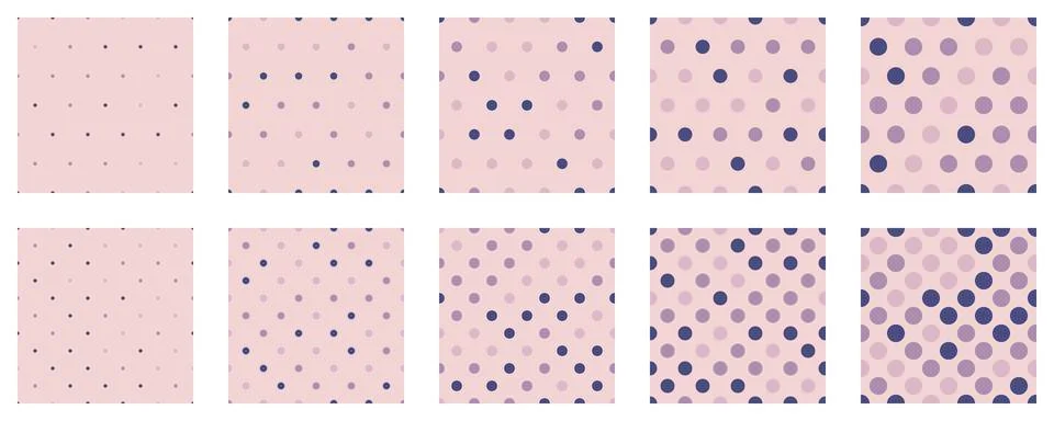 Set polka dots seamless vector pattern. Simple background for web or print... 스톡 일러스트
