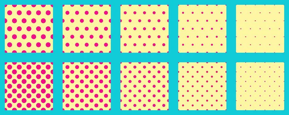 Set polka dots seamless vector pattern. Simple background for web or print... 스톡 일러스트