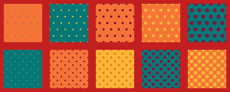 Set polka dots seamless vector pattern. Simple background for web or print... 스톡 일러스트