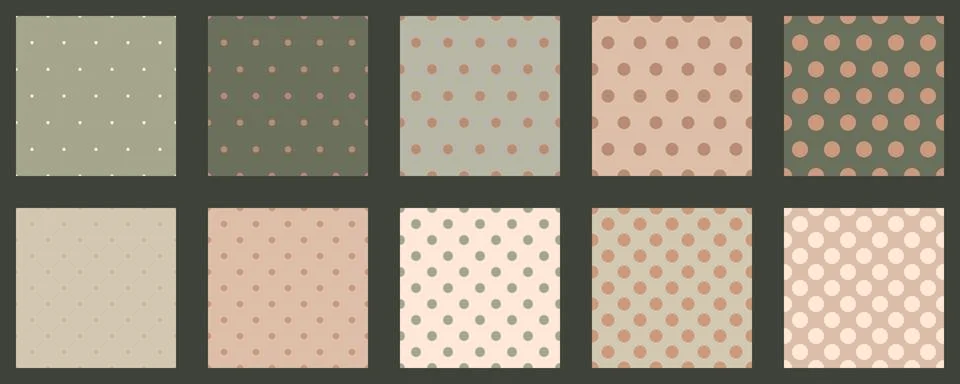 Set polka dots seamless vector pattern. Simple background for web or print... 스톡 일러스트
