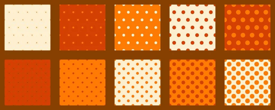 Set polka dots seamless vector pattern. Simple background for web or print... Stock Illustration