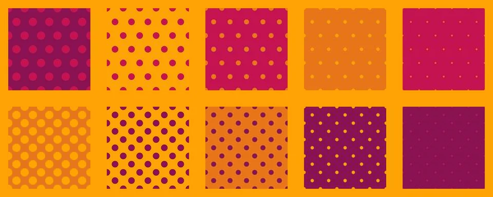 Set polka dots seamless vector pattern. Simple background for web or print... Stock Illustration