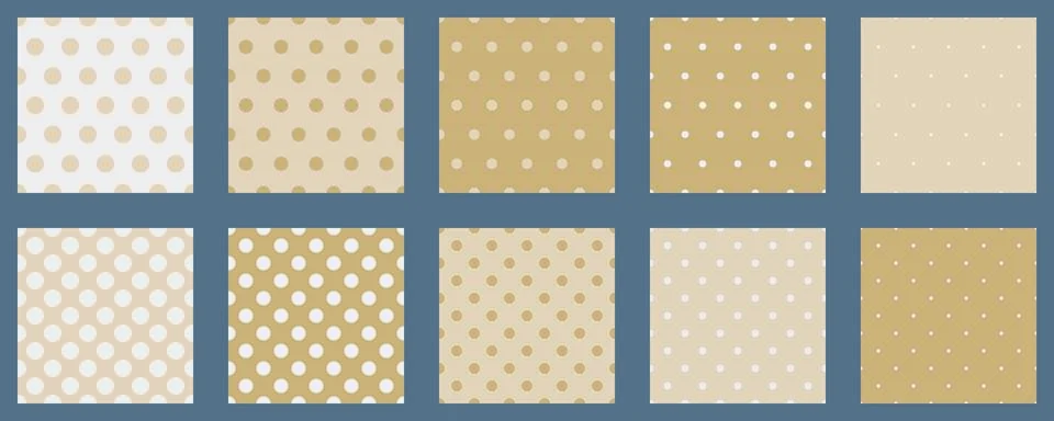Set polka dots seamless vector pattern. Simple background for web or print... Stock Illustration