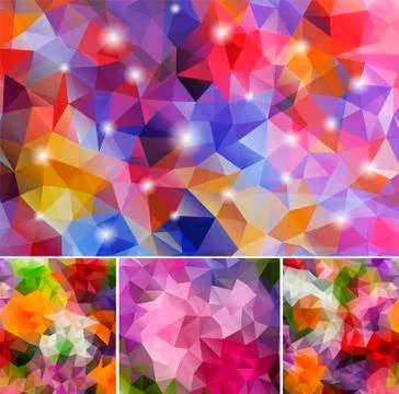 Set Polygonal Backgrounds Stock Illustration