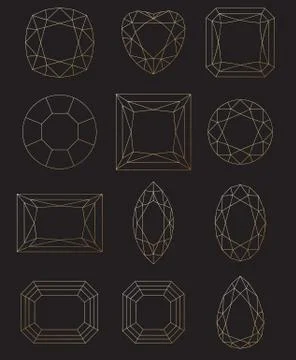 Set of polygonal frame, Frame border with copy space Stock Illustration