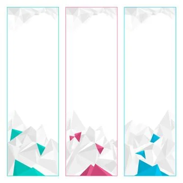 Set of Polygonal Geometric Banners Stock Illustration