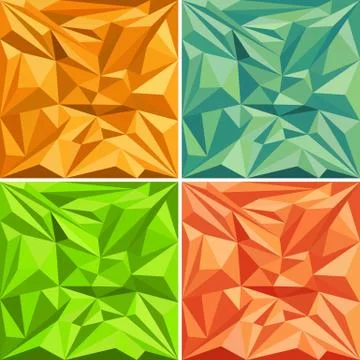 Set of polygonal vector pattern backgrounds Stock-Illustration