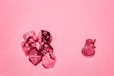 A set of polyhedral dice used for role playing games such as Dungeons Dragons Stock Photos
