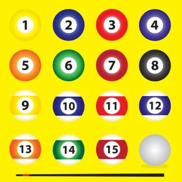Set of pool balls Stock Illustration