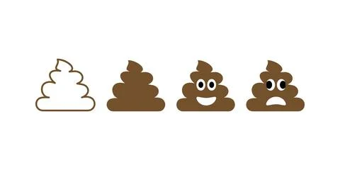 Set of Poop. Vector icon. Stock Illustration