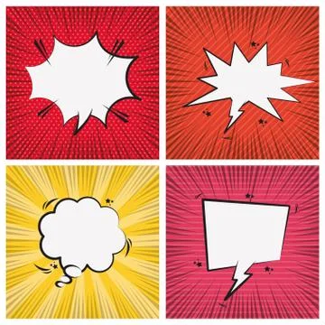 Set of Pop art comic speech bubbles Illustrazione stock