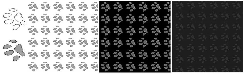 A set, of a pop art composition. a cat footprint, footprint paw Stock Illustration