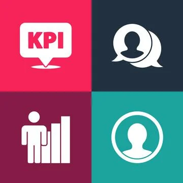 Set pop art Create account screen, Productive human, Speech bubble chat and Key Illustrazione stock