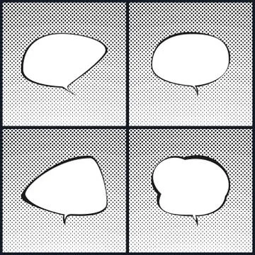 Set of Pop Art Speech Bubble Stock Illustration