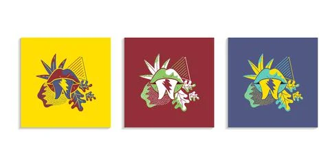 Set of pop Art style comic book panel composition Illustrazione stock