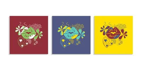 Set of pop Art style comic book panel composition Illustrazione stock