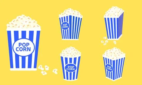 Set of popcorn Stock Illustration