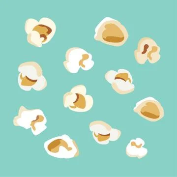 Set of popcorn vector flat  design Stock Illustration