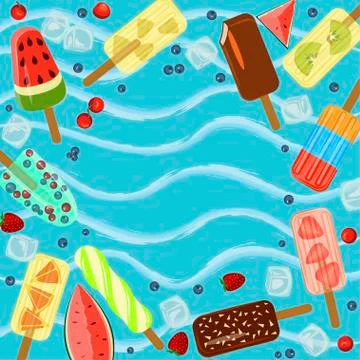 Set of Popsicles Stock Illustration