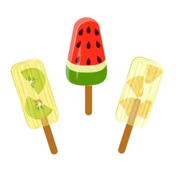 Set of Popsicles Stock Illustration