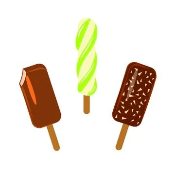Set of Popsicles Stock Illustration