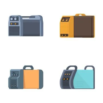 Set of portable power generators illustrations Stock Illustration