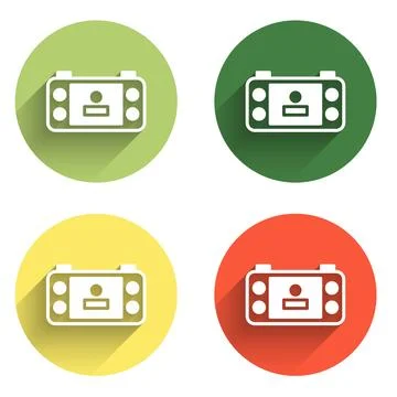 Set Portable video game console icon isolated with long shadow background. .. Illustrazione stock
