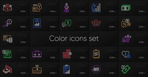 Set of Portfolio, Rejected payment and Volunteer line icons. For design. Vector Stock Illustration