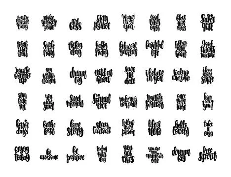 Set with positive phrases Stock Illustration
