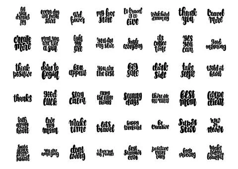 Set with positive phrases Stock Illustration