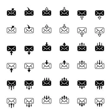 Set with post icons Illustrazione stock