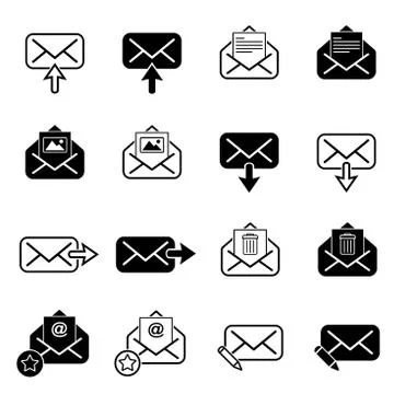 Set with post icons Illustrazione stock