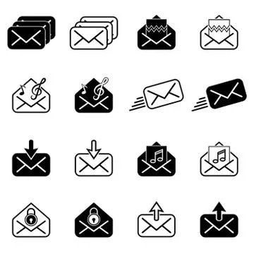 Set with post icons 스톡 일러스트