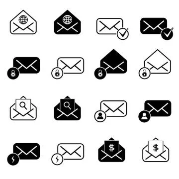 Set with post icons 스톡 일러스트