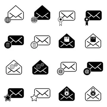 Set with post icons 스톡 일러스트