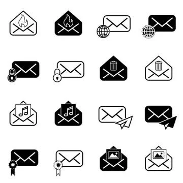 Set with post icons Illustrazione stock