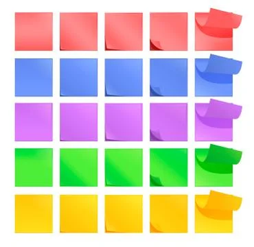 Set of post note stickers Stock Illustration