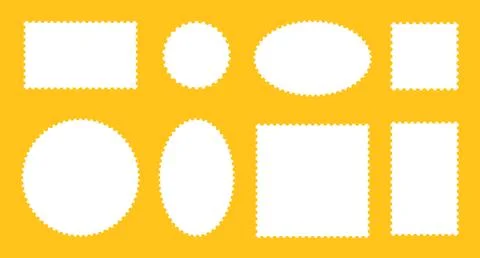 Set of postage stamp templates frames. Backdrops for postcards, letters. Blank Stock Illustration