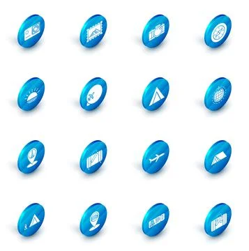 Set Postal stamp and Egypt pyramids, Photo camera, Compass, Sunset, Map pointer 스톡 일러스트